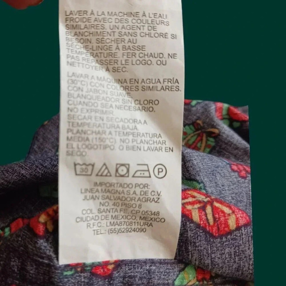 Original Penguin Short Sleeve Button-Up Shirt Gift Print size medium navy blue - Picture 12 of 16